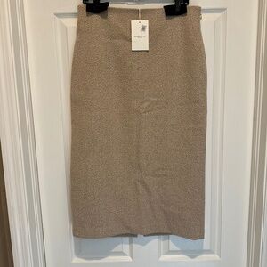 Lafayette 148 Beige tan tweed midi skirt NWT